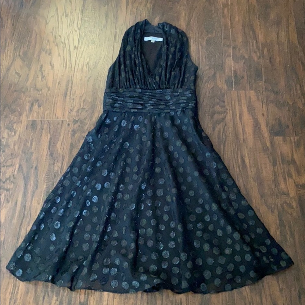 Evan picone black polka dot dress